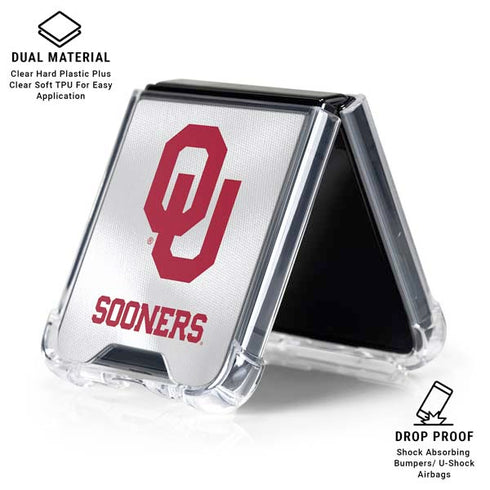 University of Oklahoma White Jersey Galaxy Z Flip6 Clear Case